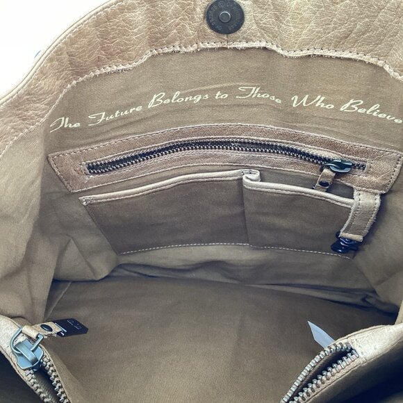 STS Ranch Large Bovine Leather Cowhide Satchel Tote Tassel Brown Double Handle - Picture 10 of 12